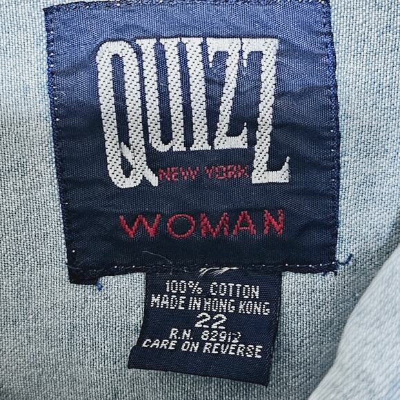 Quizz New York Embroidered Chambray Button-Up Plus Size 22 Autumn Scarecrows - Picture 5 of 6